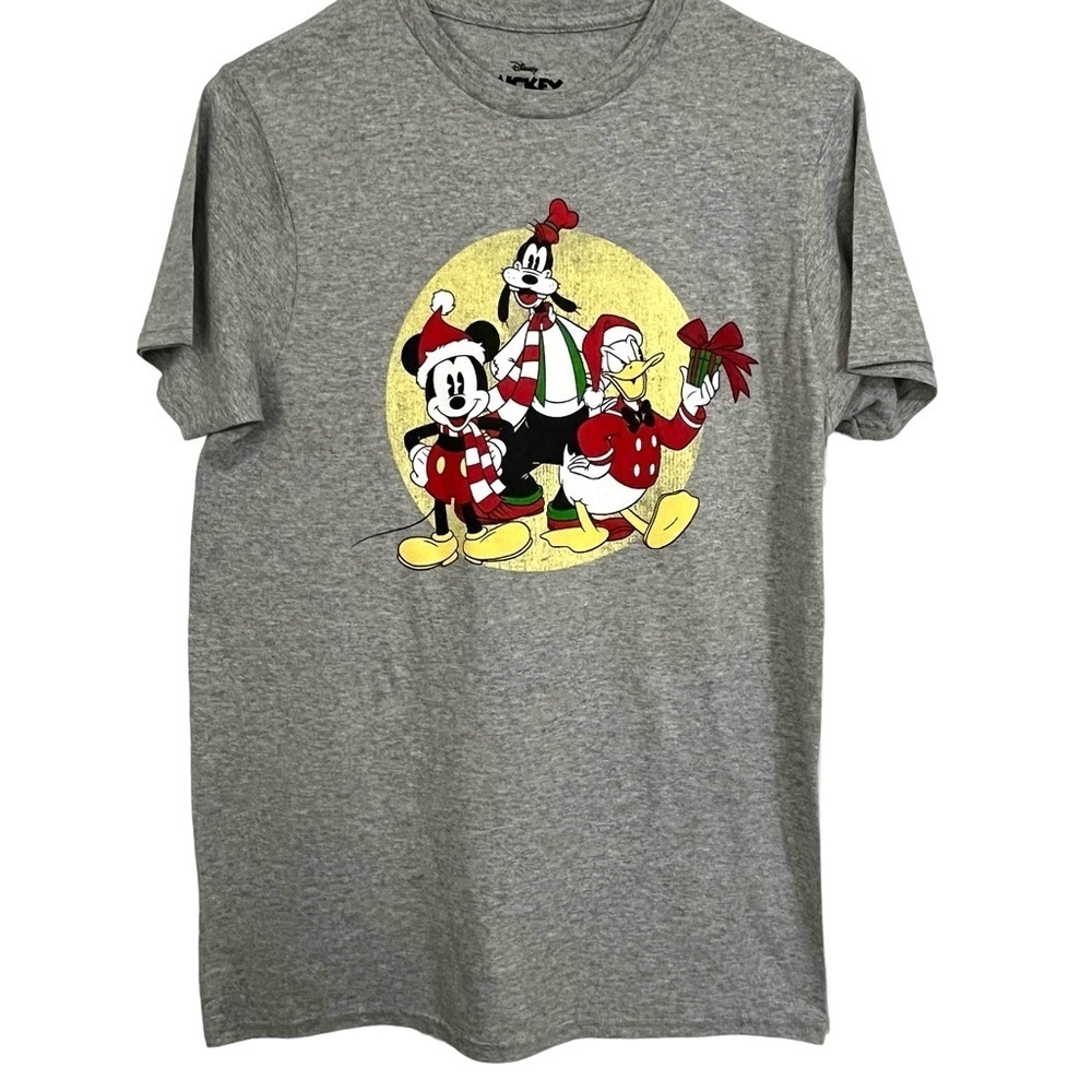 NWT Disney Mickey Mouse Grey Christmas T-Shirt Size Small